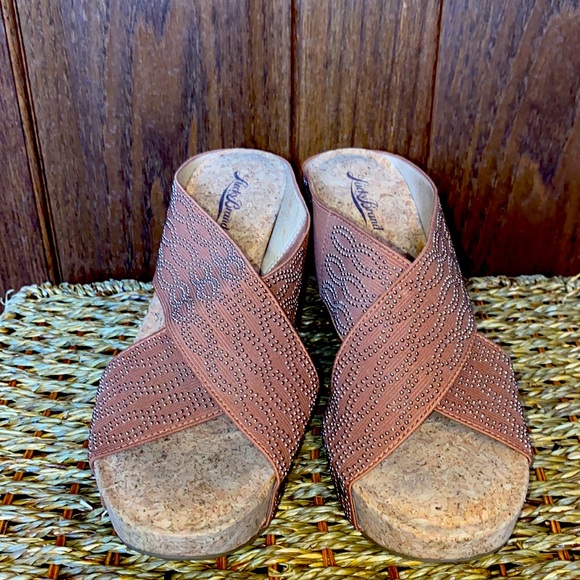 Lucky Brand Miller Wedge Studded Sandal-Brown-Women’s Size 9.5 - Picture 5 of 13
